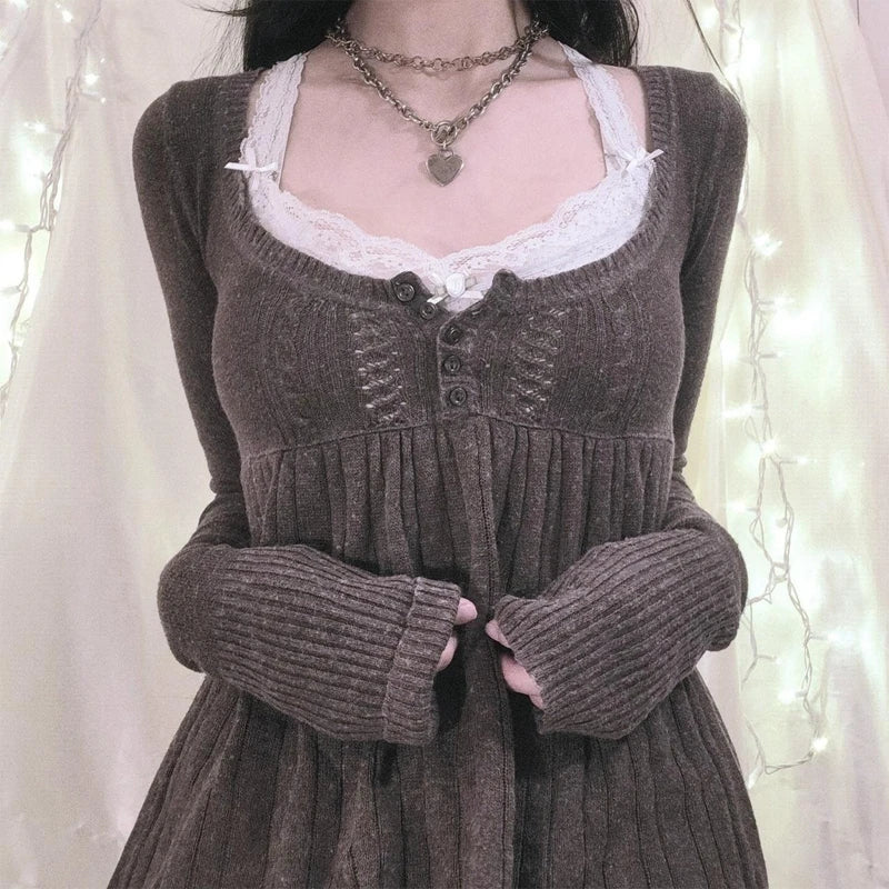 Y2K Vintage Babydoll Knit Sweater